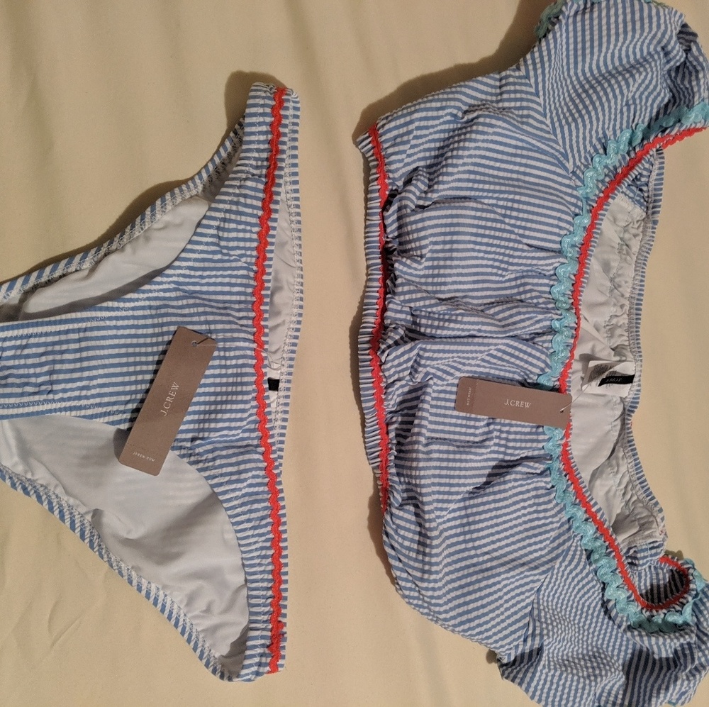 J Crew Seersucker Swimsuit bikini